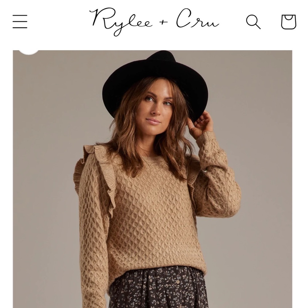 NWT rylee and cru women’s la reina sweater medium rylee & cru putty color